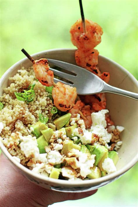 Enjoy Summer Breeze And Quinoa Shrimp Salad With Avocado
