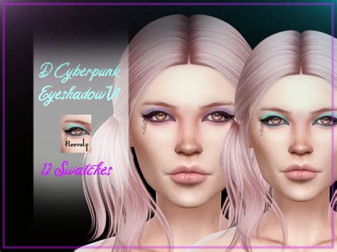 The Sims Resource D Cyberpunk Eyeshadow V1 By Reevaly • Sims 4