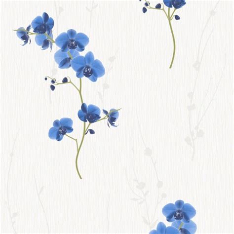 Muriva Orchid Wallpaper Blue White 5762351 Wallpaper From I Love
