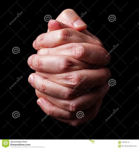 Two Hands With Interlaced Fingers Royalty Free Stock Photo
