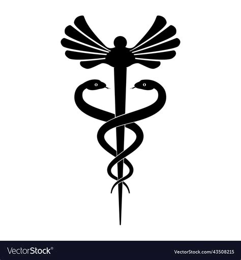 Caduceus Staff Of Hermes Icon Isolated On White Vector Image