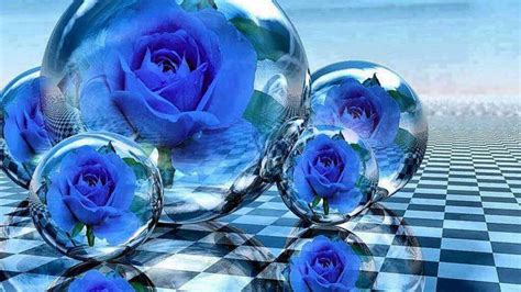 Blue Bubbles Flowers Hd Abstract Wallpapers Hd