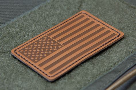 Us Flag Leather Morale Patch
