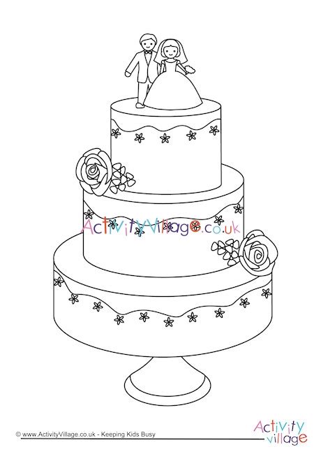 It doesn't matter whether it's oriental or continental. Wedding Cake Colouring Page 2