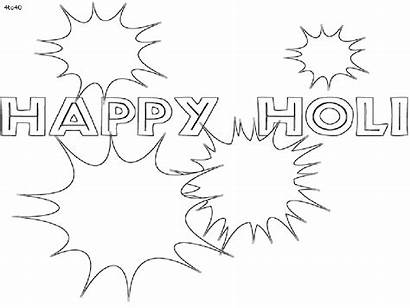 Holi Outline Drawings Coloring Paintings Pages Wallpapers