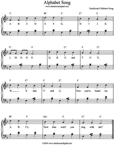 Alphabet Song Sheet Music Sing The Alphabet Alphabet Songs Song Sheet Piano Sheet Music