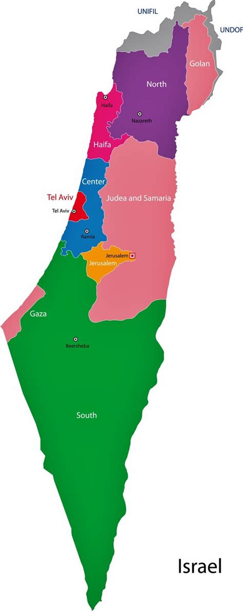 Mapa De Regiones Y Provincias De Israel
