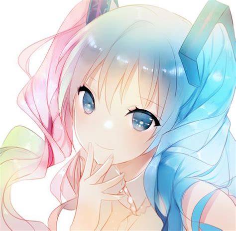 Image Result For Anime Girls Rainbow Color Hair Kawaii Anime Anime Hatsune Miku