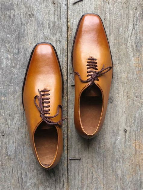 Mens Stylish Handmade Tan Color Shoes Men Leather Formal Shoes Men