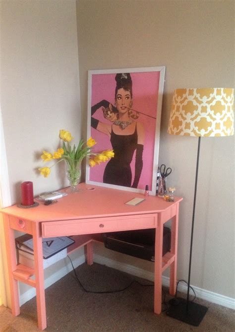My Cute Peach Corner Desk 💛 Corner Desk Girls Room Diy Furniture