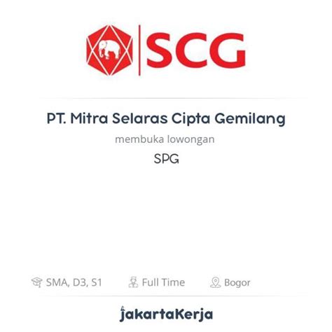 Maybe you would like to learn more about one of these? Lowongan Kerja SPG di PT. Mitra Selaras Cipta Gemilang ...