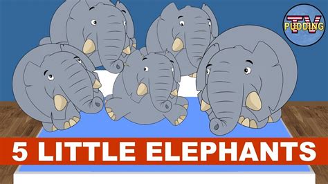Five Little Elephants Jumping On The Bed Childrens Songs Youtube