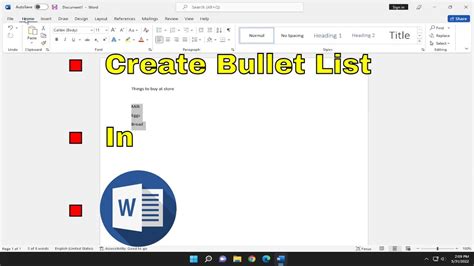 How To Create Bulleted Lists In Microsoft Word Tutorial Youtube