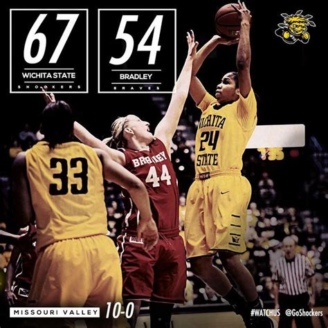 Watchus Win Shockers 67 Bradley 54 Wichita State Womens Basketball Stays Undefeated In