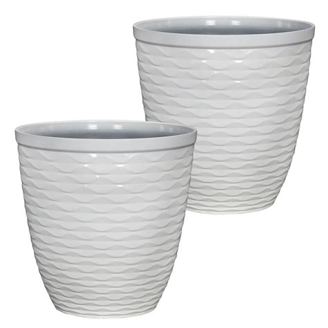 better homes and gardens caden white resin planter 15 9in x 15 9in x 16in set of 2