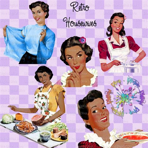 Retro Housewives 50s Vintage Mid Century Women Ladies Of Etsy