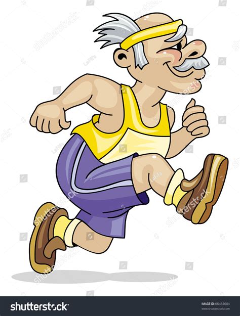 Old Man Running Stock Vector 66432604 Shutterstock