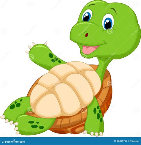 Cute Tortoise Cartoon Relaxing Royalty Free Stock Photography Image