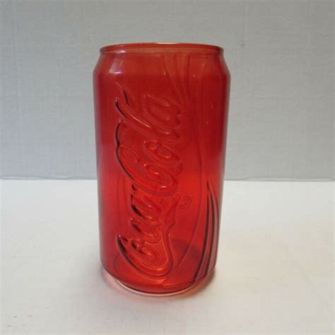 Vintage Red Coca Cola Coke Can Shaped Drinking Glass Tumbler Beverage
