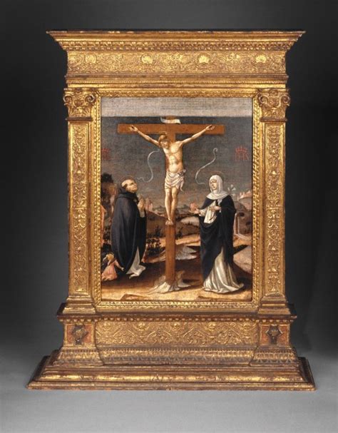 Christ On The Cross Adored By Saints Thomas Aquinas And Catherine Of