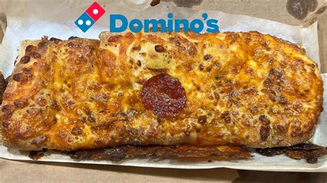 Dominos Pepperoni Stuffed Cheesy Bread Review Youtube