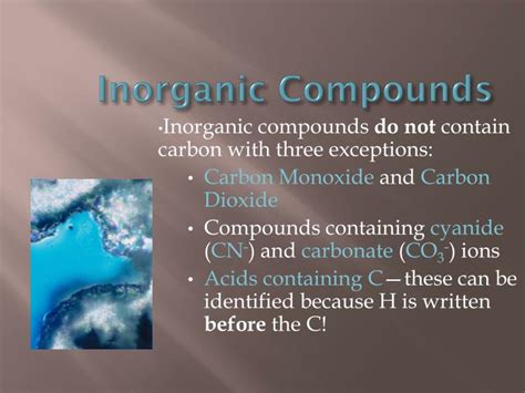 Ppt Organic Vs Inorganic Compounds Powerpoint