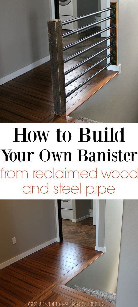 If i went with wood (rather than black pictured) do i have to match the banister wood with the staircase wood (red oak)? Rustic & Industrial Stair Banister | Diy stair railing ...