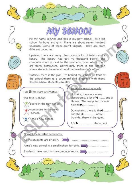 My School Esl Worksheet By Maynoo