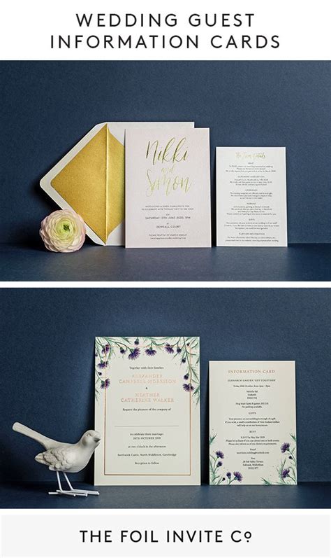 Ready to get the invite process started? Wedding Guest Information Cards - The Foil Invite Company ...