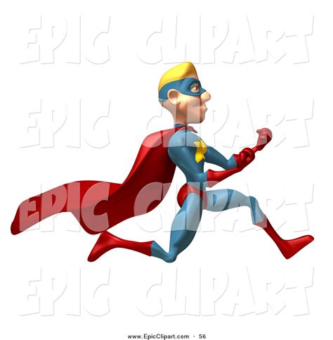 Vector Clip Art Of A 3d Blonde Male Star Superhero