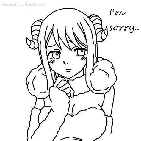Fairy Tail Coloring Page Erza Is Upset
