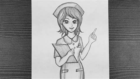 How To Draw A Nurse Beautiful Nurse Drawing With Pencil Step By