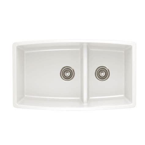 Undermount kitchen sinks are not only attractive to look at, but they're also practical. Blanco Performa Undermount Granite Composite 33 in. 0-Hole ...