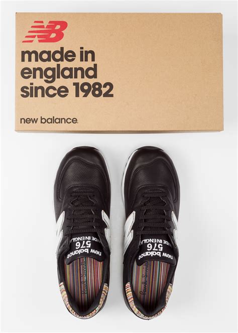 To view your giftcard's balance: New Balance + Paul Smith - Men's Black Leather 576 Trainers - Paul Smith
