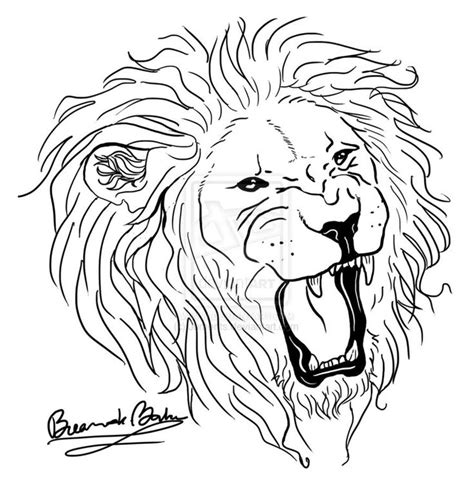 Lion Head Line Drawing At Getdrawings Free Download