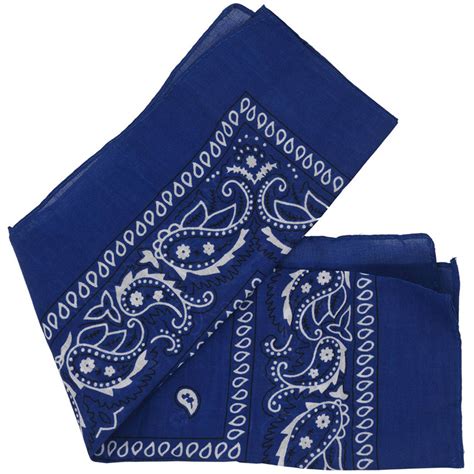 Royal Blue Square Paisley Bandanas Double Sided Head Wrap Scarf