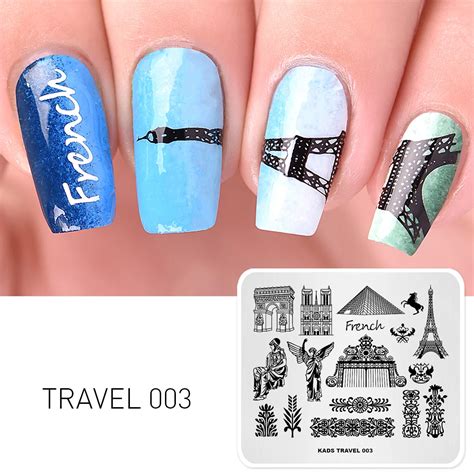 Arieslibra Nail Stamping Plates Tower Building Flowers Pattern Manicure