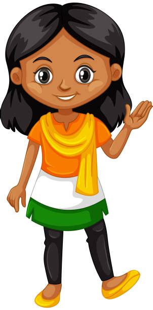 Clip Art Of A Cute Indian Little Girl Illustrations