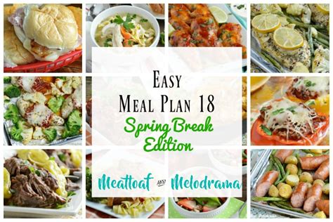Easy Meal Plan 18 Spring Break Edition Meatloaf And Melodrama