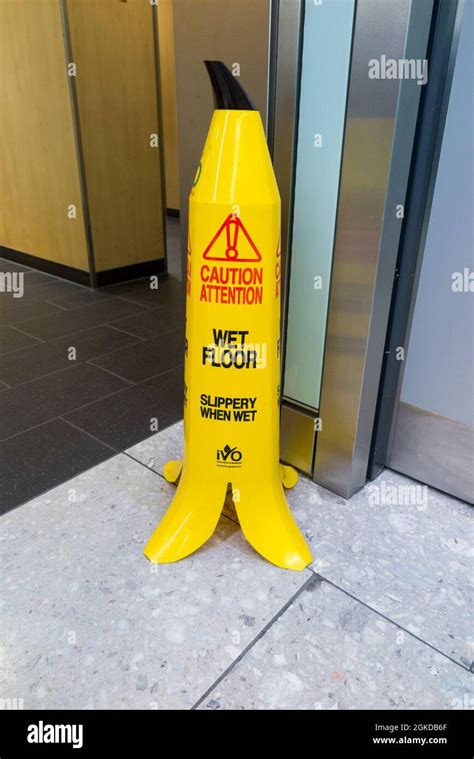 Banana Skin Slippery Floor Slip Hazard Wet Floor Sign Where The