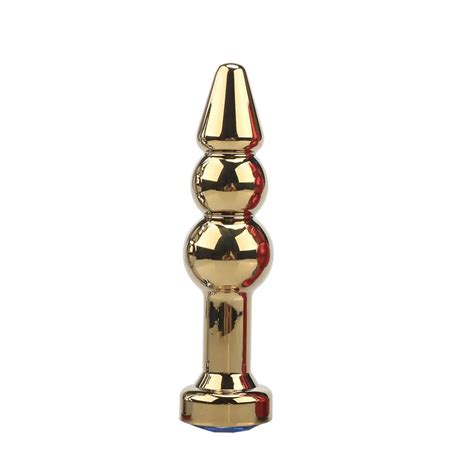 Gold Metal 3 Balls Anal Beads Butt Plug Jewel Anal Plug Dildo Stainless Steel Bum Beads