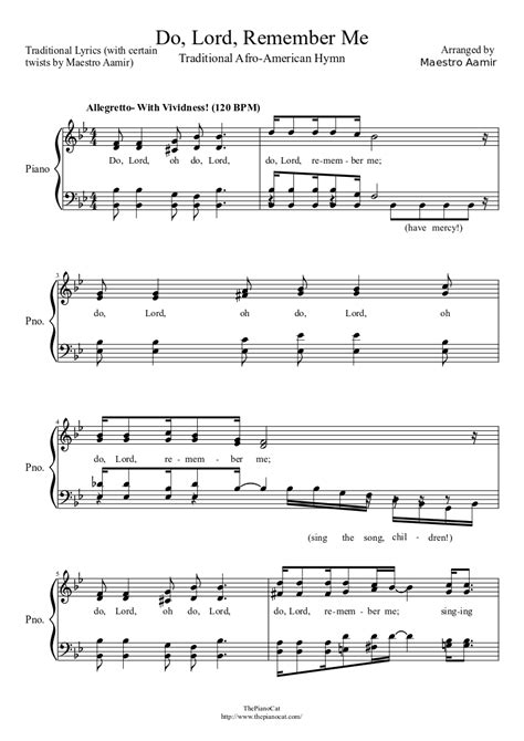 Do Lord Remember Me Sheet Music Download Free In Pdf Or Midi