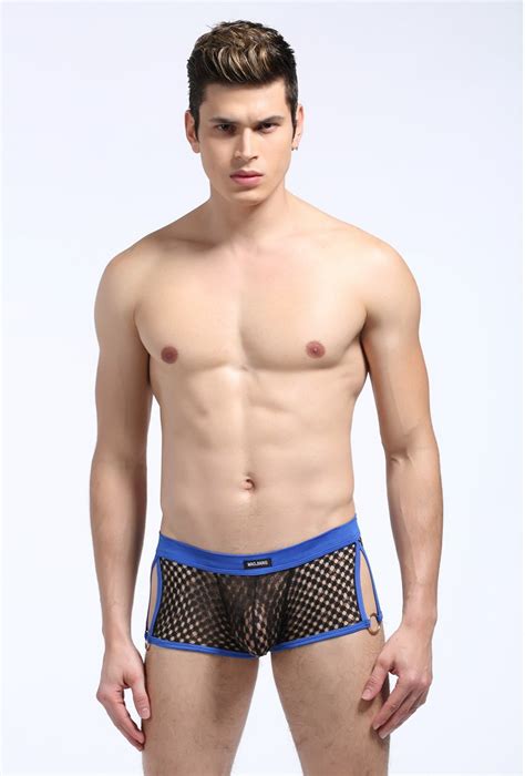 Men S Sexy Underwear Mesh Holes Transparent Boxer Briefs Mj Amega Fashion Online Store