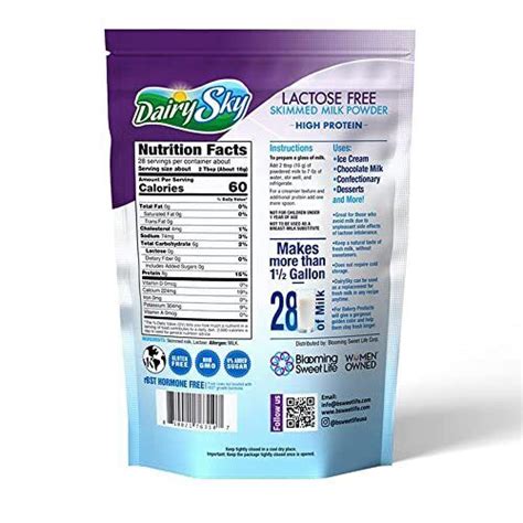 DairySky Lactose Free Milk Powder 16oz Skim Powdered Milk Non GMO Fat