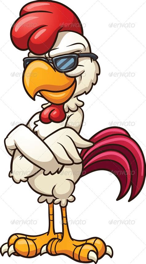 Cool Chicken — Vector Eps Cartoon Gradient Available