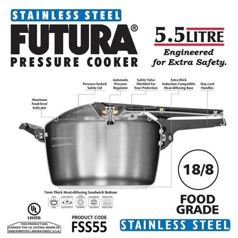 Buy Hawkins Futura Stainless Steel Inner Lid Pressure Cooker