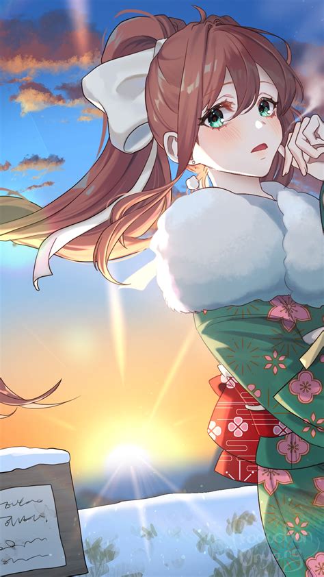 Monika Is Ready For The New Years Festival Onyang On Pixiv Rddlc