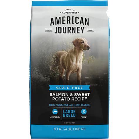 American journey dog food is exclusively sold through chewy which makes it hard to find and only available online. American Journey Large Breed Salmon & Sweet Potato Recipe ...