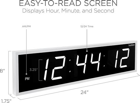 Buy Ivation Huge 24 Inch Large Big Oversized Digital Led Clock With