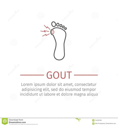 Gout Line Icons Symptoms Treatment Vector Signs For Web Graphics